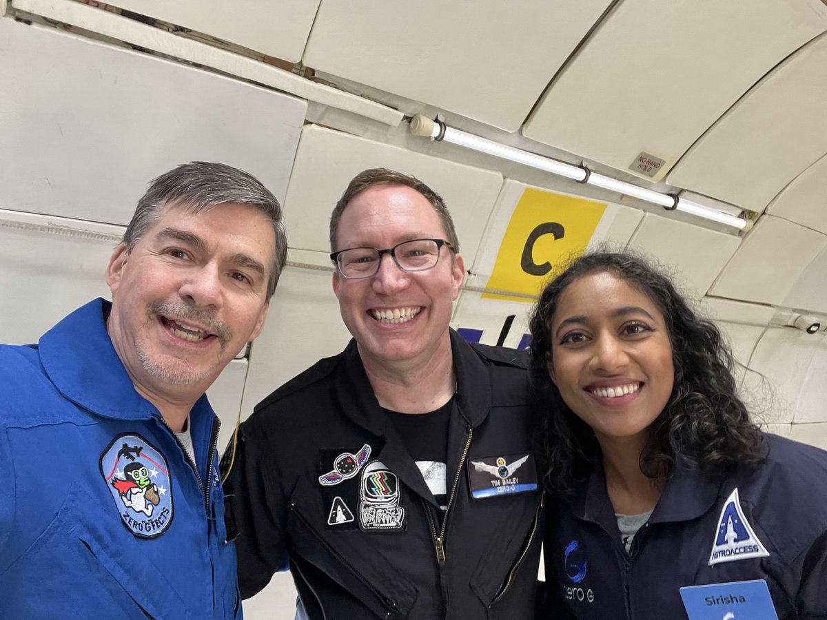 aparrisx's tweet photo. More old friends/new friends from last week’s
@astroaccess @GoZeroG research flight. @tim846 & @SirishaBandla🚀🌎🌍🌏 #AstroAccess #AA2
#GalacticAccessibility #SpaceForEveryone #theinspired24 @spaceplusnft #gozerog #gozerogravity https://t.co/0XBvIlgwCh