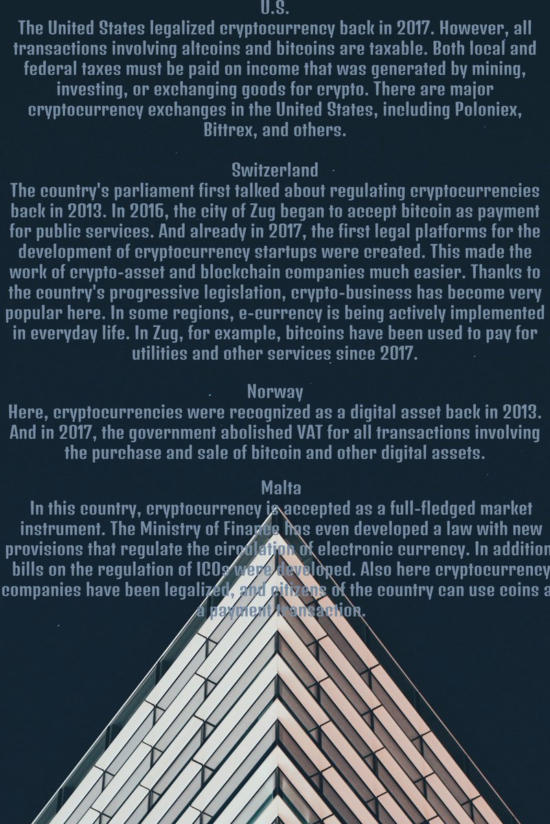 GeneParto's tweet photo. 🪙8 Countries where cryptocurrency  is fully legalized ✅✅
🇧🇾🇩🇪🇪🇸🇨🇦🇺🇸🇨🇭🇳🇴🇲🇹

#cryptocurrency #CryptoNews #NFT #legalized https://t.co/wzrMqsIA8R