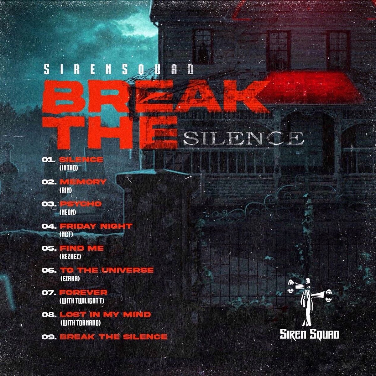sirensquadmm's tweet photo. A darkest journey that will take you in @straniize 's presents upcomming album 'BREAK THE SILENCE' will release on 31th Dec.🔊
Who ready for this masterpiece?
#sirensquad #straniize #rin #neon #nct #rezhez #ezara #twilightt #tornado #breakthesilence #album https://t.co/tzWYFBHhSK