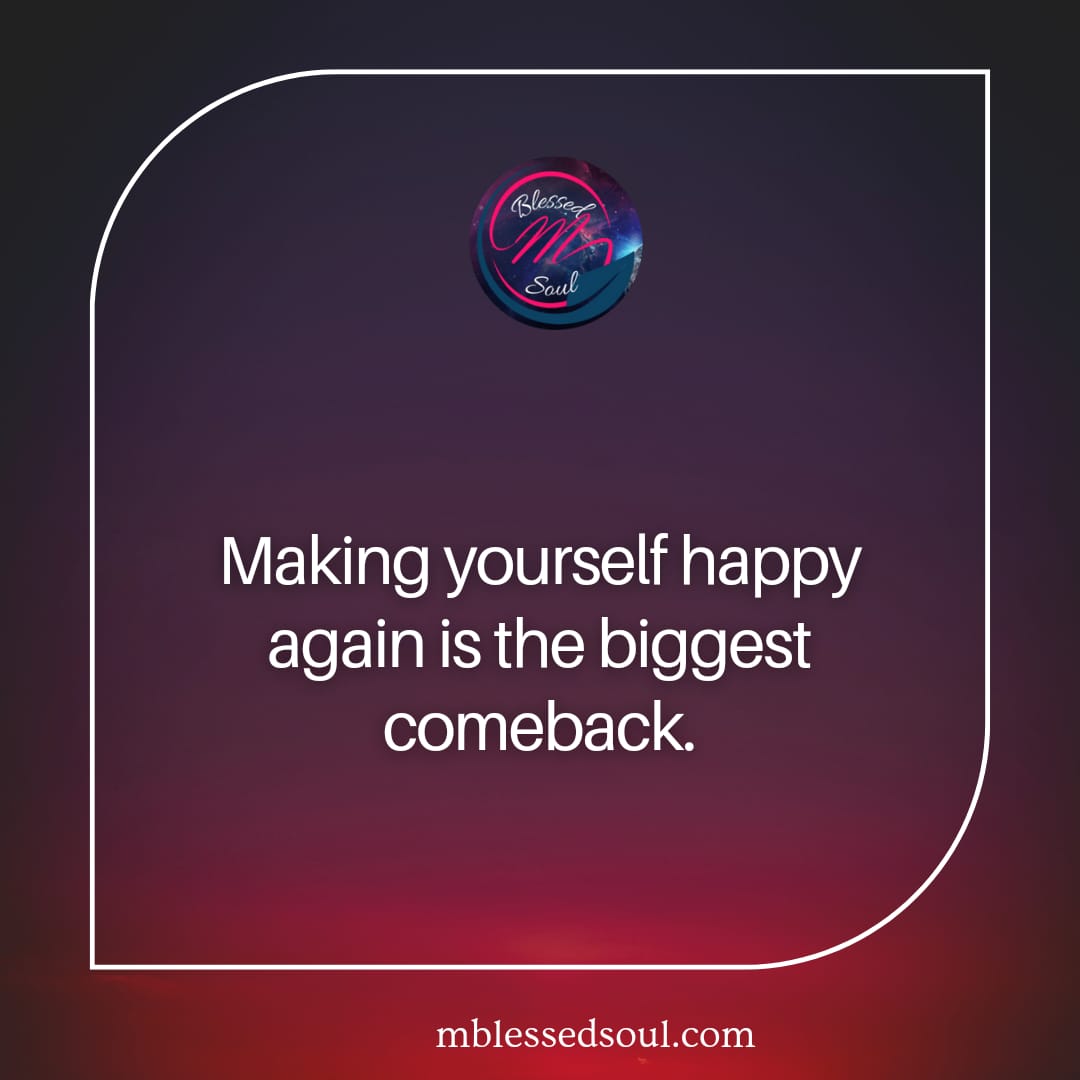 Making yourself happy again is the biggest comeback.
.
.
#makeyourselfhappyfirst #biggestcomeback #behappy #stayhappy #selfcarethreads #takecareofyourself #happysoul #happyvibes #motivationalquotes #blessedsoulquotes #mblessedsoul