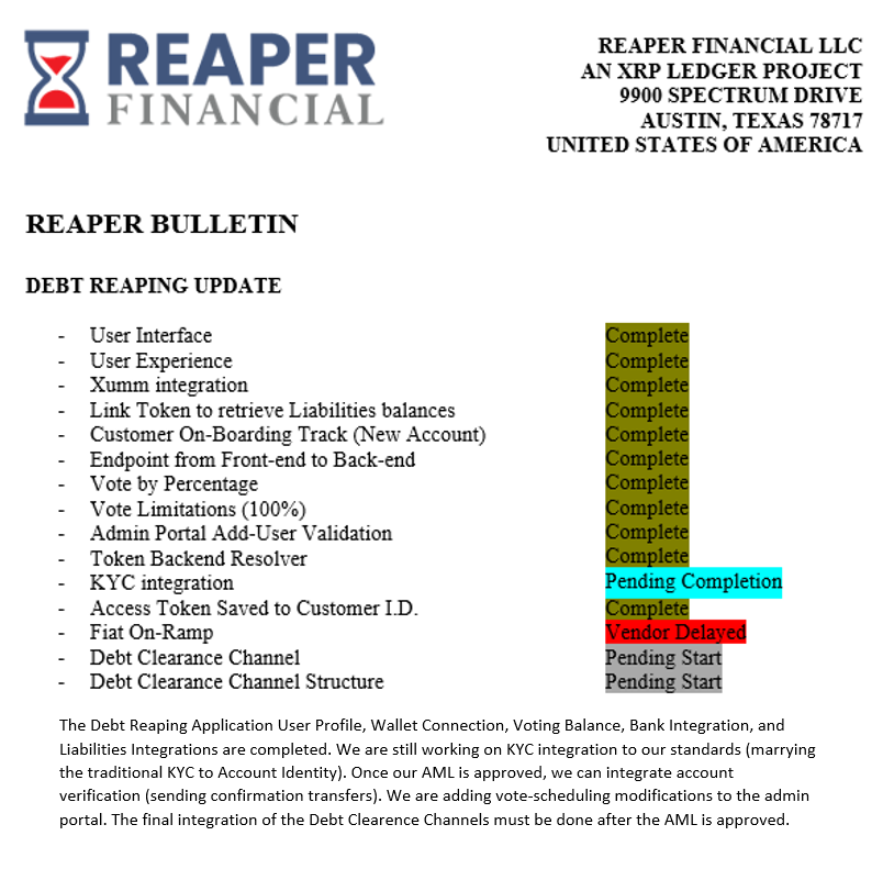 Capital_Revival's tweet photo. .#DEBTReaping Update

$RPR $ASC $ARK $XRP #XRPLedger https://t.co/u8HyMNCTcD