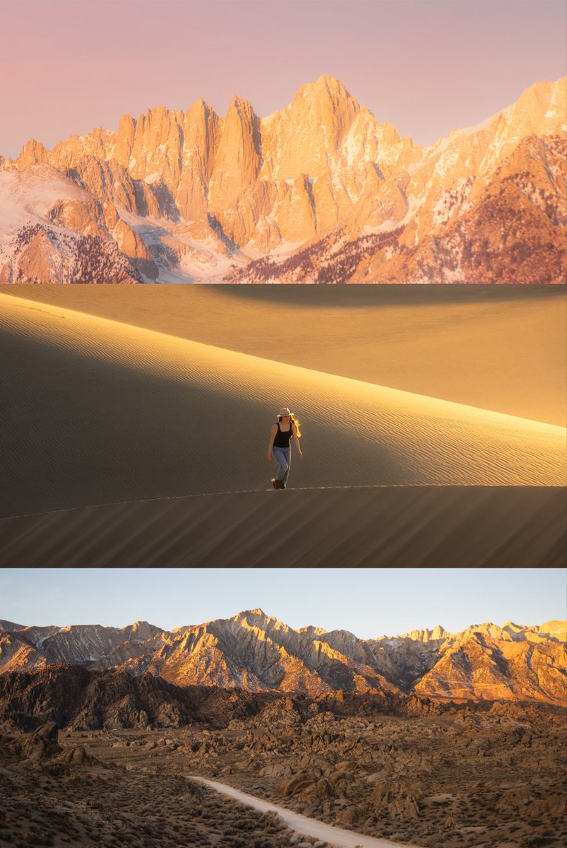 Incredible day shooting. Sunrise in Alabama Hills, Sunset in Death Valley. 

Can't believe this is all in California!