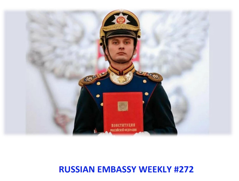 RusEmbUSA's tweet photo. ⚡️Enjoy the 2️⃣7️⃣2️⃣nd #RussianEmbassyWeekly⚡️
Read in full: https://t.co/GGqHYZrQF3 https://t.co/MvM4h7LDrq