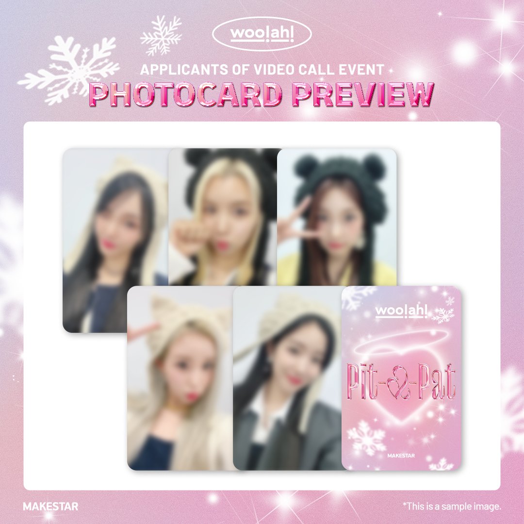 #wooah (#우아!) MERRY CHRISTMAS MEET&amp;CALL EVENT PART.2

⏰D-1 Ending soon⏰

✨ PHOTOCARD PREVIEW
🎅🏻대면 팬사인회 응모자 크리스마스 ver. 포카
🧣영상통화 이벤트 응모자 귀도리 ver. 포카

📆 ~ 12.21 23:59 (KST)
🔗bit.ly/3FyGc0n