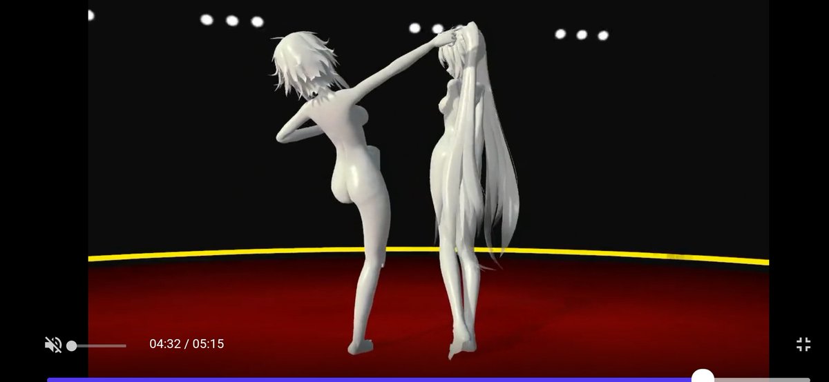 goku2293's tweet photo. MMD Miku and gumi petrification https://t.co/rdmMzIYtfu