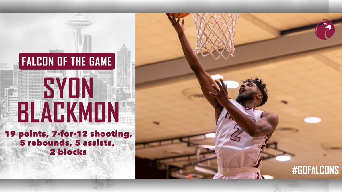 SPU_Basketball's tweet photo. Syon showed out on his way to the Falcon of the Game award! 

#GoFalcons https://t.co/s3hEZ16qHy
