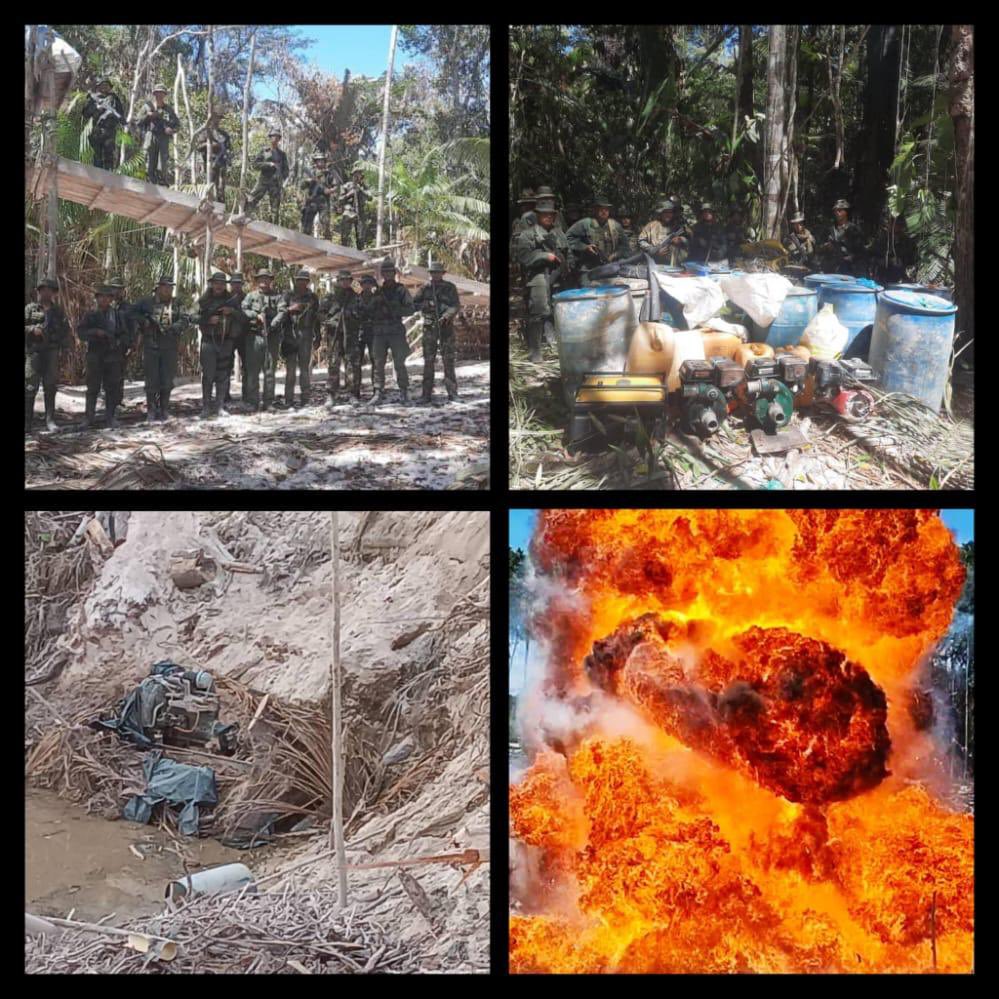 dhernandezlarez's tweet image. En Operaciones de Seguridad y Defensa en el Parque Nacional Yapacana #FANB localiza y desmantela campamento de minería ilegal con 27 moto bombas, 
10 plantas eléctricas, 6 turbinas, 5000 metros de manguera, 4000 litros de gasoil, 2 tamices y otros pertrechos de minería ilegal.