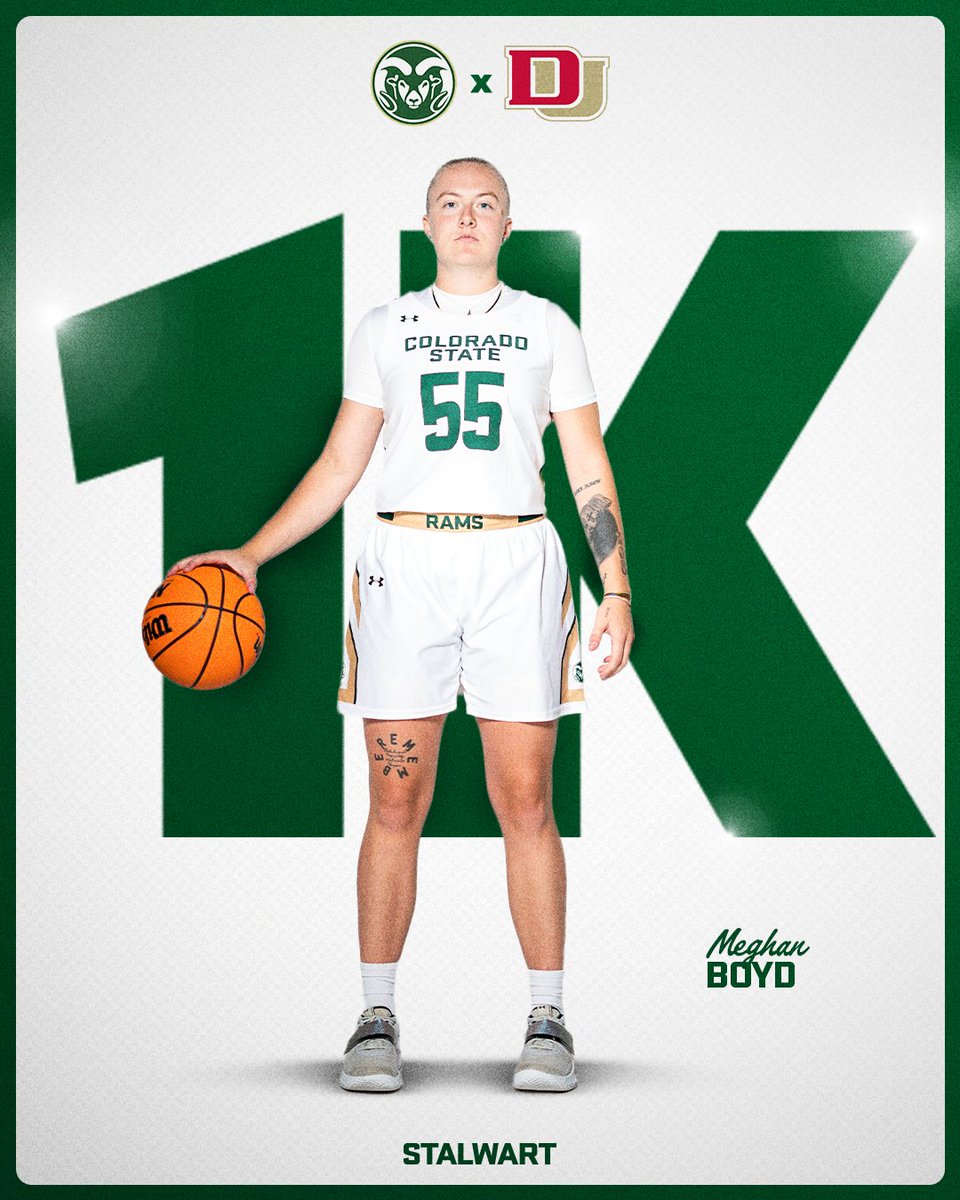 ANOTHER 𝟏,𝟎𝟎𝟎 𝐂𝐀𝐑𝐄𝐄𝐑 𝐏𝐎𝐈𝐍𝐓𝐒 

<a href="/CSUWBasketball/">Colorado State Women's Basketball</a> 🤝 <a href="/DU_WHoops/">Denver Women's Hoops</a>

Congratulations <a href="/meghanboyd0/">Meghan Boyd</a> on reaching 1,000 career points!

#Stalwart x #CSURams
