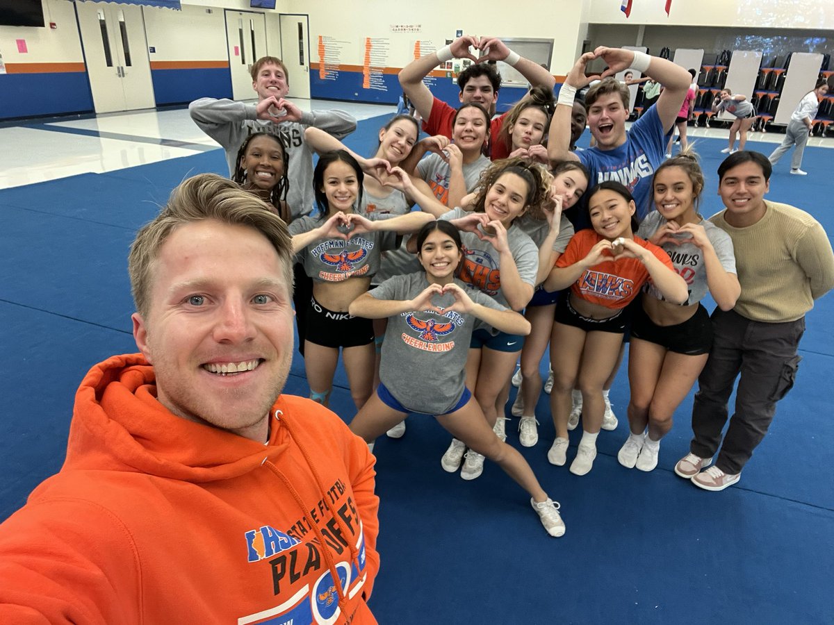 Visited <a href="/HEHS_Cheer/">Hoffman Estates Coed Cheer</a> today during practice!

We talk all the time about teachers/coaches making an impact on their students/athletes! What we need to talk about is the impact they make on US!

The amount of support from this group for their head coach has been absolutely amazing!