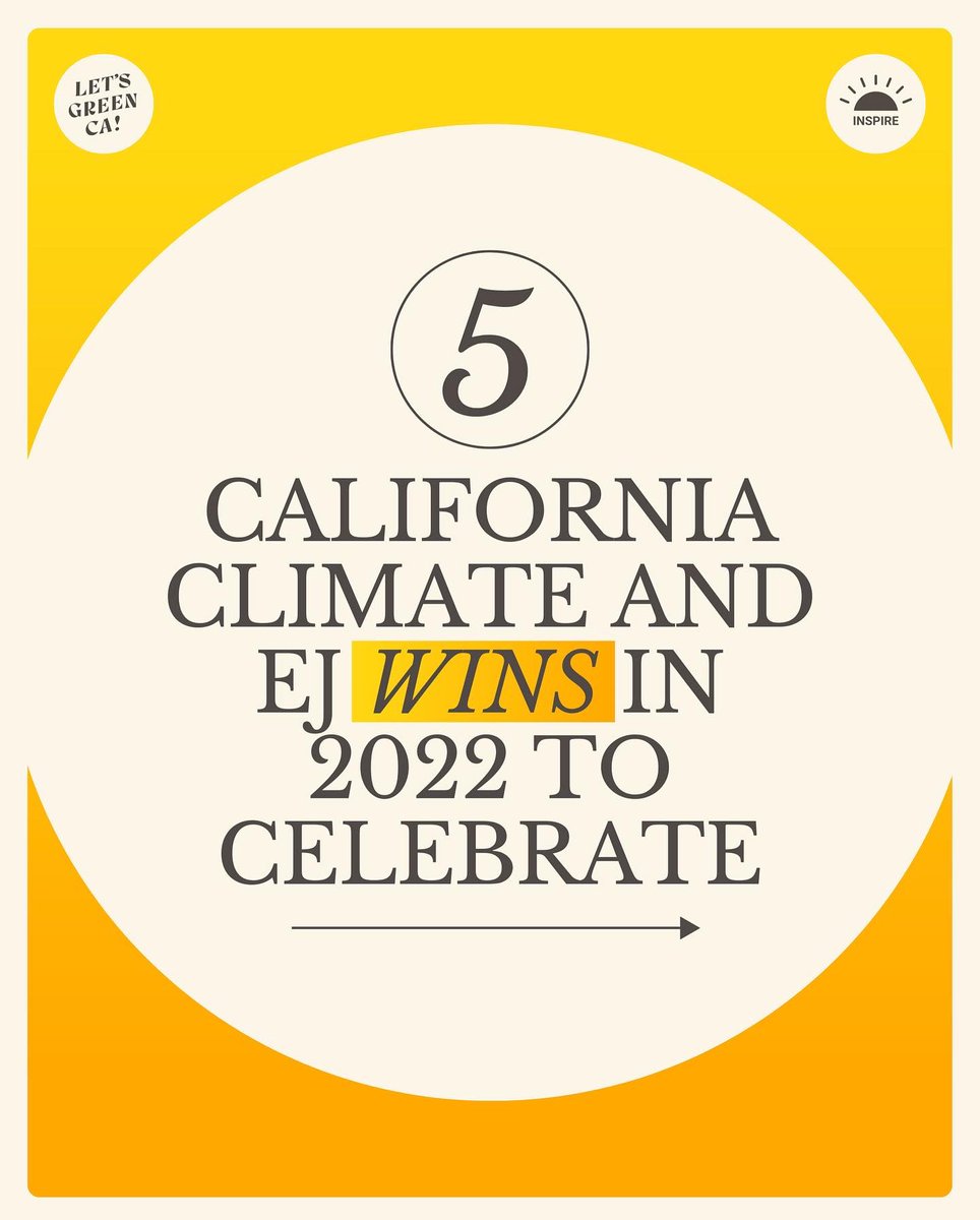 LetsGreenCA's tweet photo. California stepped up as a climate leader this year. Here are five of our state’s top ten climate and environmental justice WINS of 2022. (Stay tuned for the next five!)

It feels like we’re constantly inundated by bad news, so here’s your positive climate news for the year…

🧵 https://t.co/LiULIP1zwc
