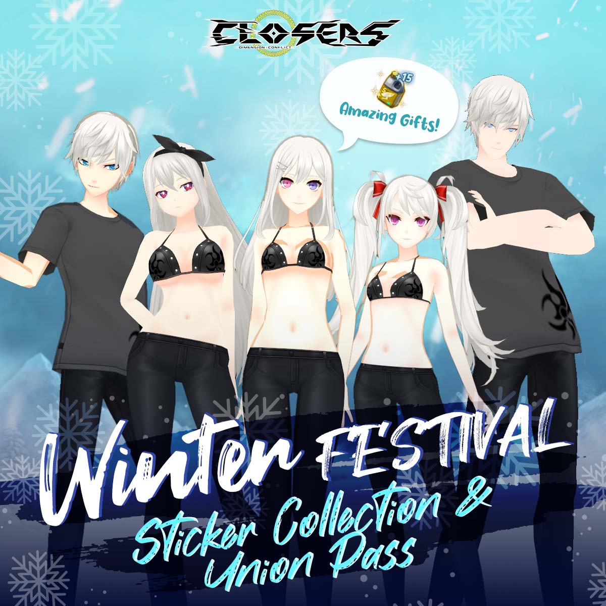 ClosersGame's tweet photo. The Winter Festival continues with a variety of fun events that let you experience the chill of snow!

Feel the breeze on the December 21st update.

See details here: https://t.co/ExH953F9pg

#StickerCollectEvent #WinterFestival #UnionPass #winter #closers #ClosersOnline #naddic https://t.co/GoVWGjEqCB