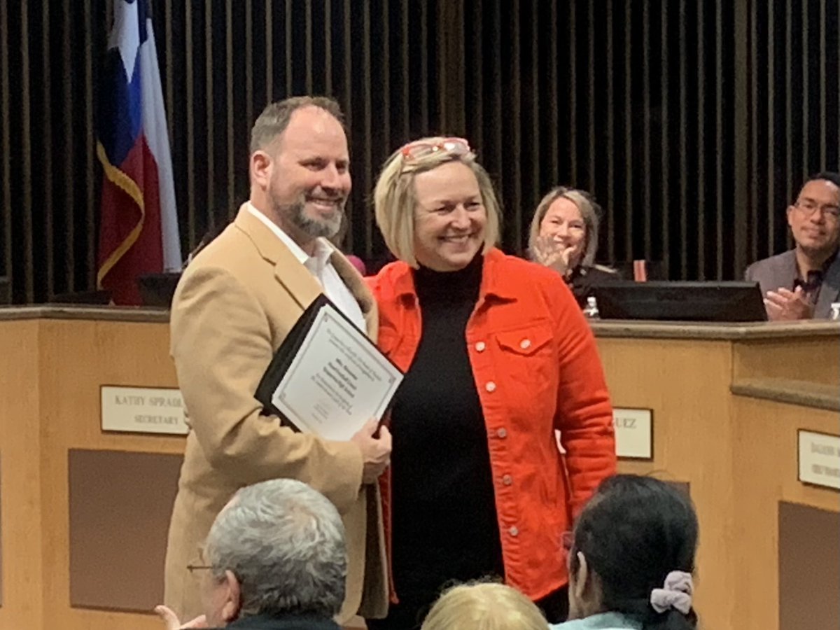 What an awesome way to end the 1st semester. <a href="/GCISD/">Grapevine-Colleyville ISD</a> recognized <a href="/VB_CHHS/">Colleyville Heritage Volleyball</a> and <a href="/CoachMcK_CHHS/">Coach McKinney</a> for their state championship along with @CoachA_GHS of <a href="/GHSMustangsFB/">GHSMustangsFootball</a> for winning the Landry Award. #WeAreGCISD @DeptSupt_GCISD <a href="/robinryan_gcisd/">Robin Ryan</a> <a href="/AlexFingers7/">Alex Fingers</a> <a href="/JuliaStephen9/">Julia Stephen</a>