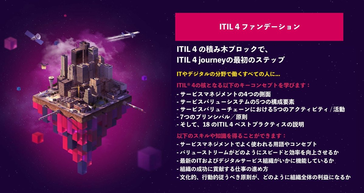 PeoplecertJ's tweet photo. ServiceNowなどの主要ツールがITIL準拠と説明している理由？ 包括的な価値を共創でき、フィードバックをビジネスに還元する体系的で網羅的なフレームワークとナレッジ体系だからです。未来を作り、変革を提供するITIL4  30%割引 #ITIL #ITIL4 #DX #IT #ツール #SOE #資格試験 #割引コード https://t.co/ejkGvuji4Q