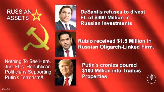 tlz444's tweet photo. #RonDefascist #TheResistance #RefuseFascism #RemoveRonDesantis
#WakeupFlorida
#WakeUpAmerica
#FckPtn
#FascistRussia https://t.co/TNwY9Nk9ta