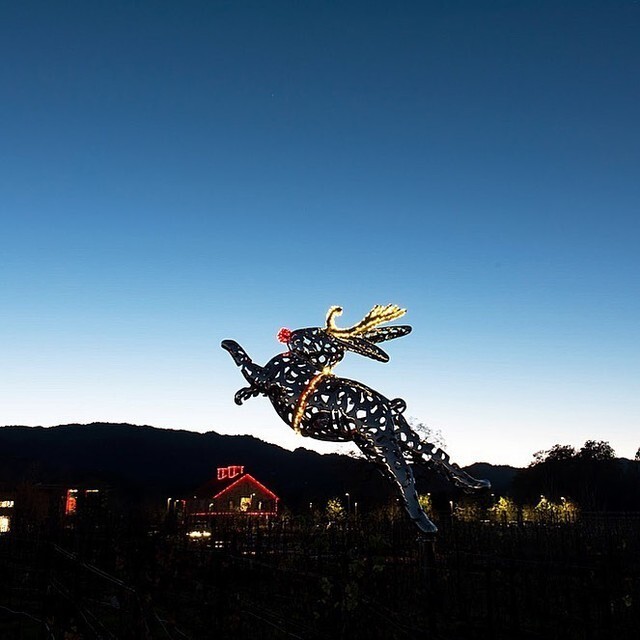 NapaValley's tweet photo. Holiday cheer is everywhere you look in Napa Valley! HALL Wines' Bunny Foo Foo is dressed for the occasion and ready for you to visit! 🎄🍷

📷: @HALLWines https://t.co/pU9iYX7Gh7