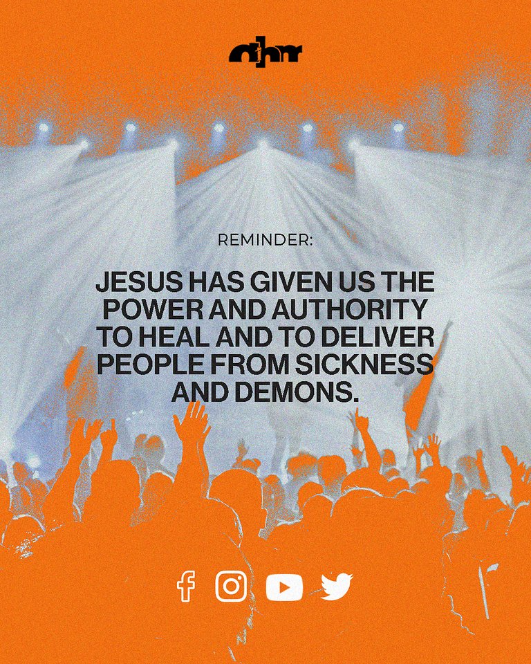 EvangelistDag's tweet photo. Healing and deliverance will only manifest if we exercise our power and authority.

"Behold, I have given you authority to walk on snakes and scorpions, and authority over all the power of the enemy, and nothing will injure you." - Luke 10:19

#DagHewardMills #DHM #Power https://t.co/osSpaYekF6