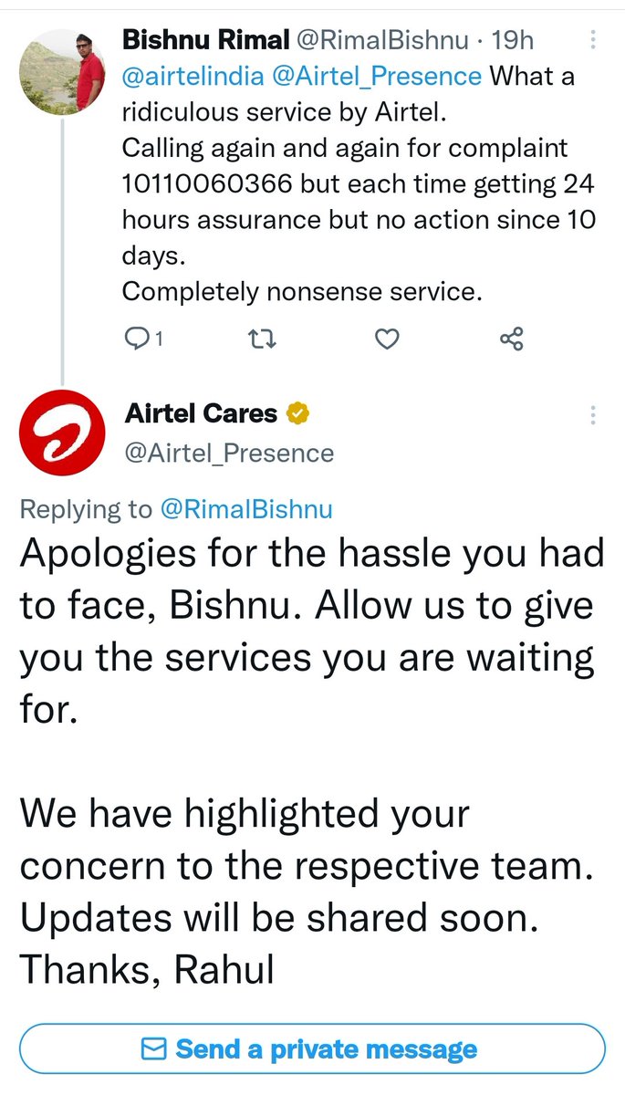 RimalBishnu's tweet photo. @Airtel_Presence @airtelindia Shame on you...... Still no action... Disgusting..... https://t.co/EL3Fnx2Nai