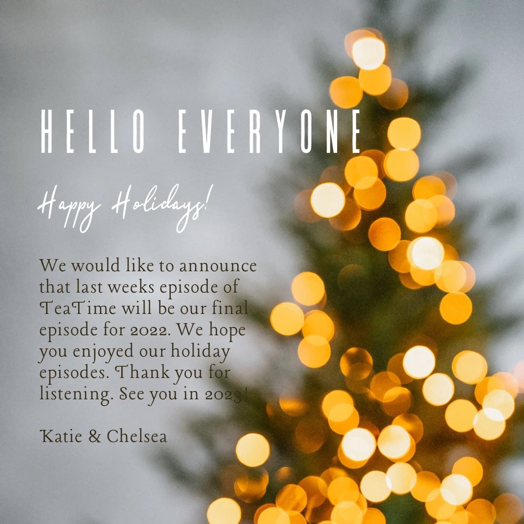 Hello everyone! We will not be releasing another new episode this year. So last weeks episode will be our last one for 2022. Thank you everyone for listening. ❤️ See you in 2023.
