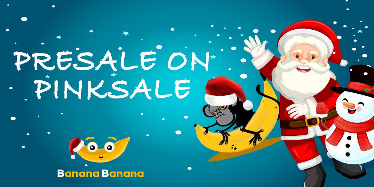 Bananabananafun's tweet photo. Banana Banana whitelist Presale 
On Pinksale 🟢 03-01-2023🚀

Earn your Spot on private Presale .

✅ Rt &amp; Like ✔️
✅ Comment Wallet Address to join👇👇👇👇👇👇👇👇👇👇👇👇👇👇.

4 lucky winners Address on comment.

#BBFT #Pinksale #whitelist #BSC https://t.co/GZ7PcH3q06
