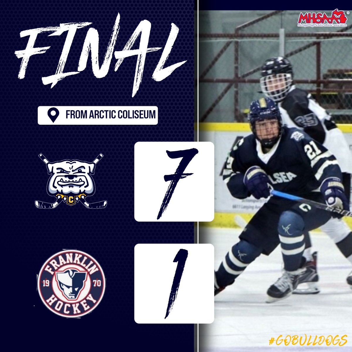 CHS_VHockey's tweet photo. That's a final here at the Arctic. #gobulldogs #letsgo #onechelsea @ChelseaBulldogs @SunTimesSports @MadMagyar6 @MichHSHockey @statechampsmich https://t.co/8jIa60ZAtW