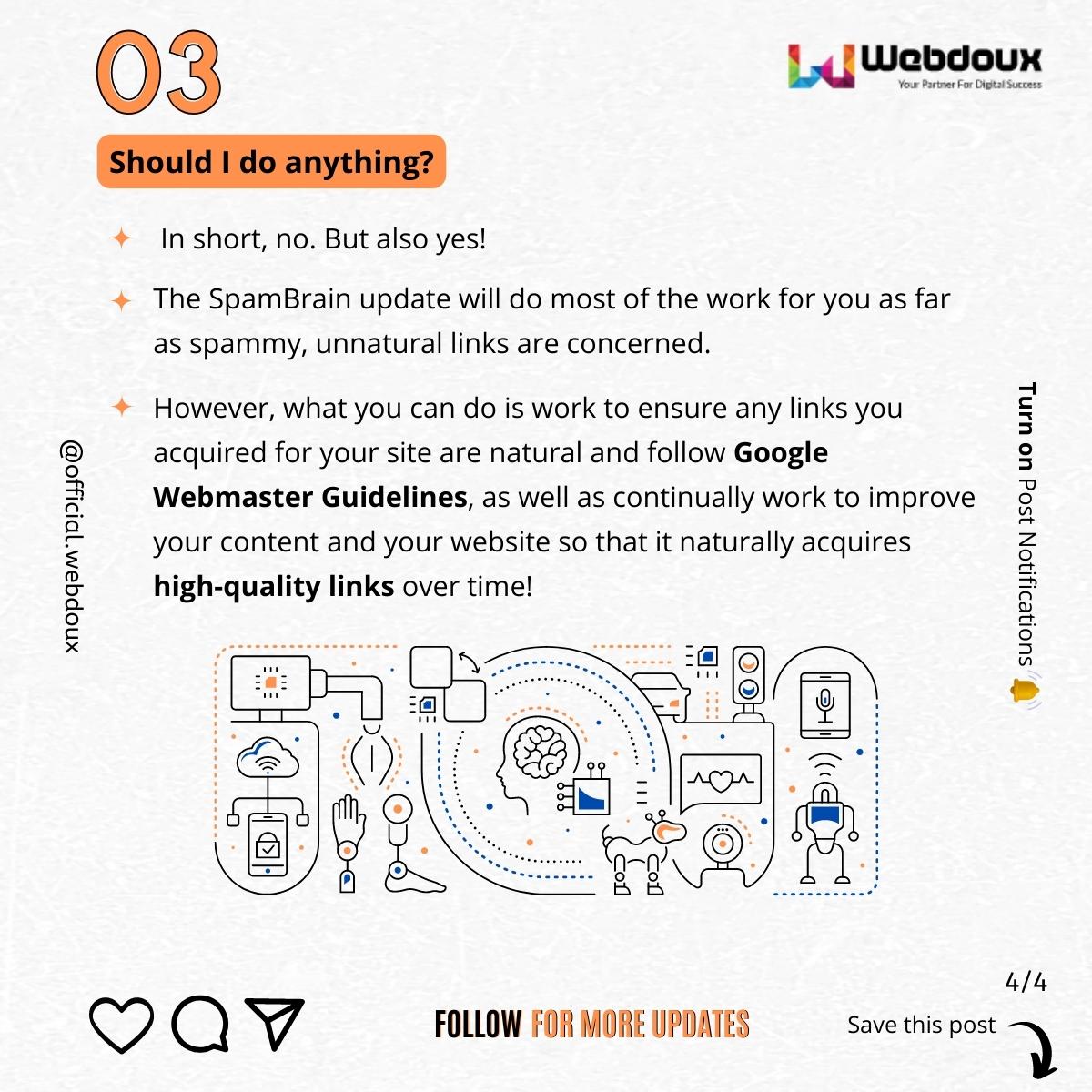 Webdoux's tweet image. Google Unleashes December 2022 Link Spam Update With SpamBrain AI.
.
.
&lt;&lt; Swipe left to know more!
#Google #SpamUpdate #SpamBrain #AI #ArtificialIntelligence #December #DigitalMarketingAgency #DigitalMarketing #BrandDevelopment #BrandGrowth #Webdoux #Chennai