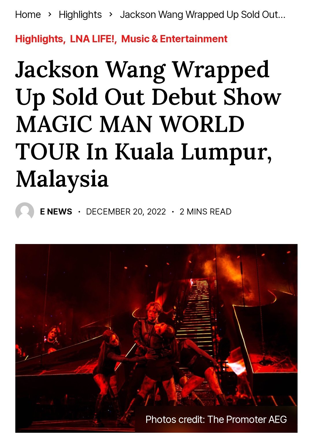 Jackson Wang wrapped up sold out 'Magic Man World Tour' in KL last