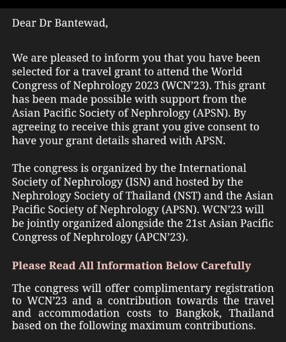 myadla's tweet photo. Glad to share one of our trainees @BantewadDevidas got travel grant from ISN. Thankyou ISN for supporting young gen to share research work in WCN #isnwcn @ISNeducation @ISNkidneycare @isn_india @AfricanAFRAN https://t.co/tRwLQmECWg