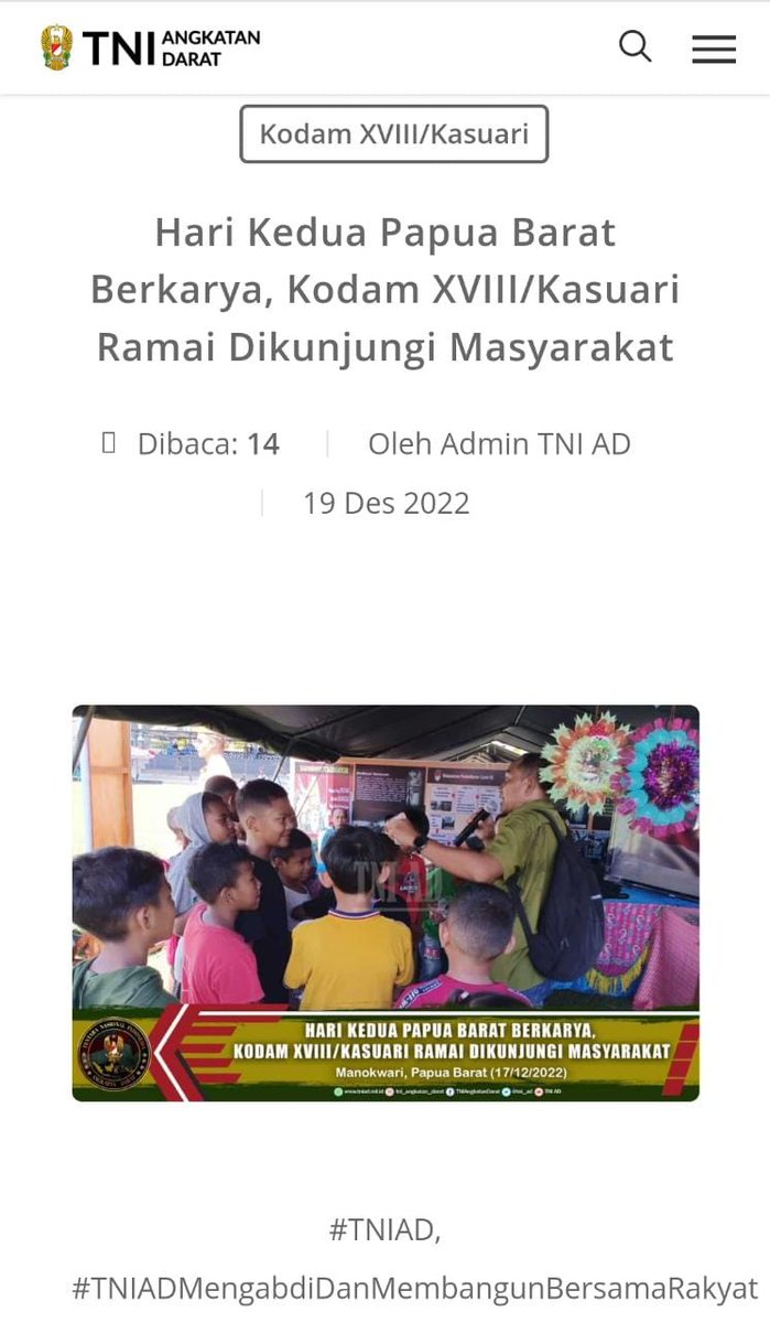 KosimSuma's tweet photo. Sebelumnya dihari pertama sudah ramai dikunjungi warga dan terjadi peningkatan pengunjung di hari kedua ini serta masyarakat yang sangat antusias

@Ngopibareng_DAR

KSAD Jenderal Dudung Abdurachman
Angkatan Darat Di Hati Rakyat
Tulus Utamakan Rakyat https://t.co/YsSvyiHVJo