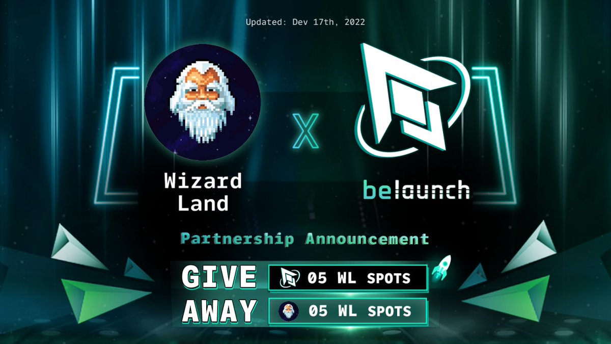 BeLaunch (@belaunch_) on Twitter photo <a href="/BeLaunch_/">BeLaunch</a> x <a href="/WizardLandSui/">Wizard Land - Sui💧</a> GIVEAWAY 🧙♂️🚀
5 WL from @BeLaunch
5 WL from <a href="/WizardLandSui/">Wizard Land - Sui💧</a>
1️⃣Follow <a href="/BeLaunch_/">BeLaunch</a> <a href="/WizardLandSui/">Wizard Land - Sui💧</a>
2️⃣Like, rt and tag 2 friends
3️⃣Join discord:
#BeLaunch: discord.com/invite/u2NWxZk…
#WizardLandSUI : discord.gg/wizardlandsui <a href="/BeLaunch_/">BeLaunch</a> x <a href="/WizardLandSui/">Wizard Land - Sui💧</a> GIVEAWAY 🧙♂️🚀
5 WL from @BeLaunch
5 WL from <a href="/WizardLandSui/">Wizard Land - Sui💧</a>
1️⃣Follow <a href="/BeLaunch_/">BeLaunch</a> <a href="/WizardLandSui/">Wizard Land - Sui💧</a>
2️⃣Like, rt and tag 2 friends
3️⃣Join discord:
#BeLaunch: discord.com/invite/u2NWxZk…
#WizardLandSUI : discord.gg/wizardlandsui