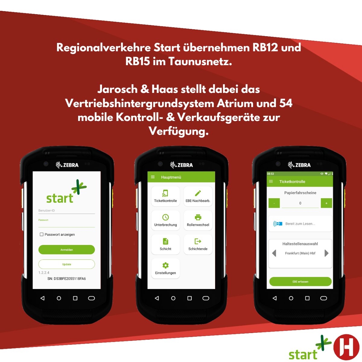 “ Mit Jarosch &amp; Haas haben wir einen kompetenten Partner gefunden, der mit uns gemeinsam hochindividualisierte Lösungen zur Digitalisierung aller Aufgaben eines Zugbegleiters in den Bereichen Verkauf und Fahrgeldsicherung entwickelt." (1)