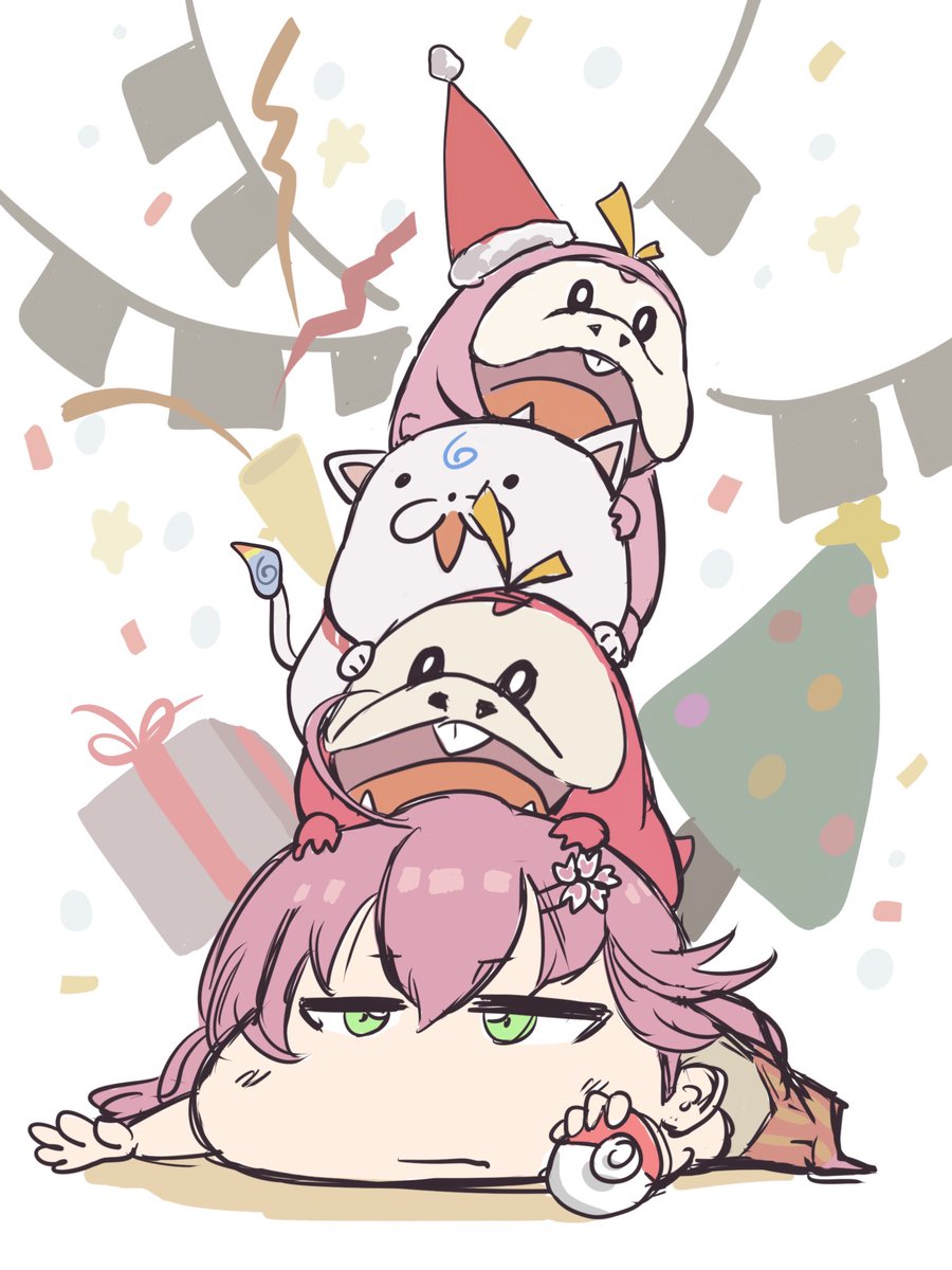 さくらみこ「みんなでクリスマスだにぇ#さくらみこ #miko_Art 」|モチ樹のイラスト