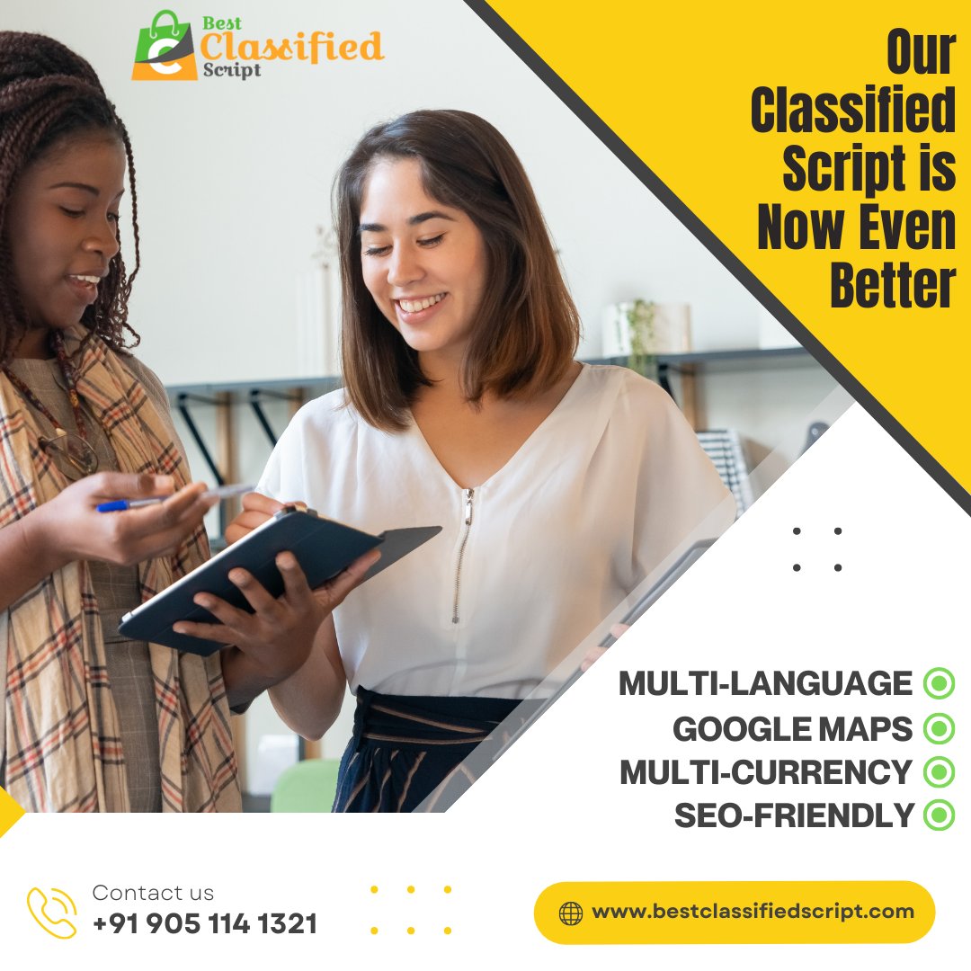 buyclassified's tweet image. Fully responsive #ClassifiedAdsScript with clean and modern design.
Frameworks used – PHP, Bootstrap, jQuery and more. Entire homepage is customizable and comes with secure coding architecture.
☎️ +91 905 114 1321
🌐 bestclassifiedscript.com
📧 info@originatesoft.com