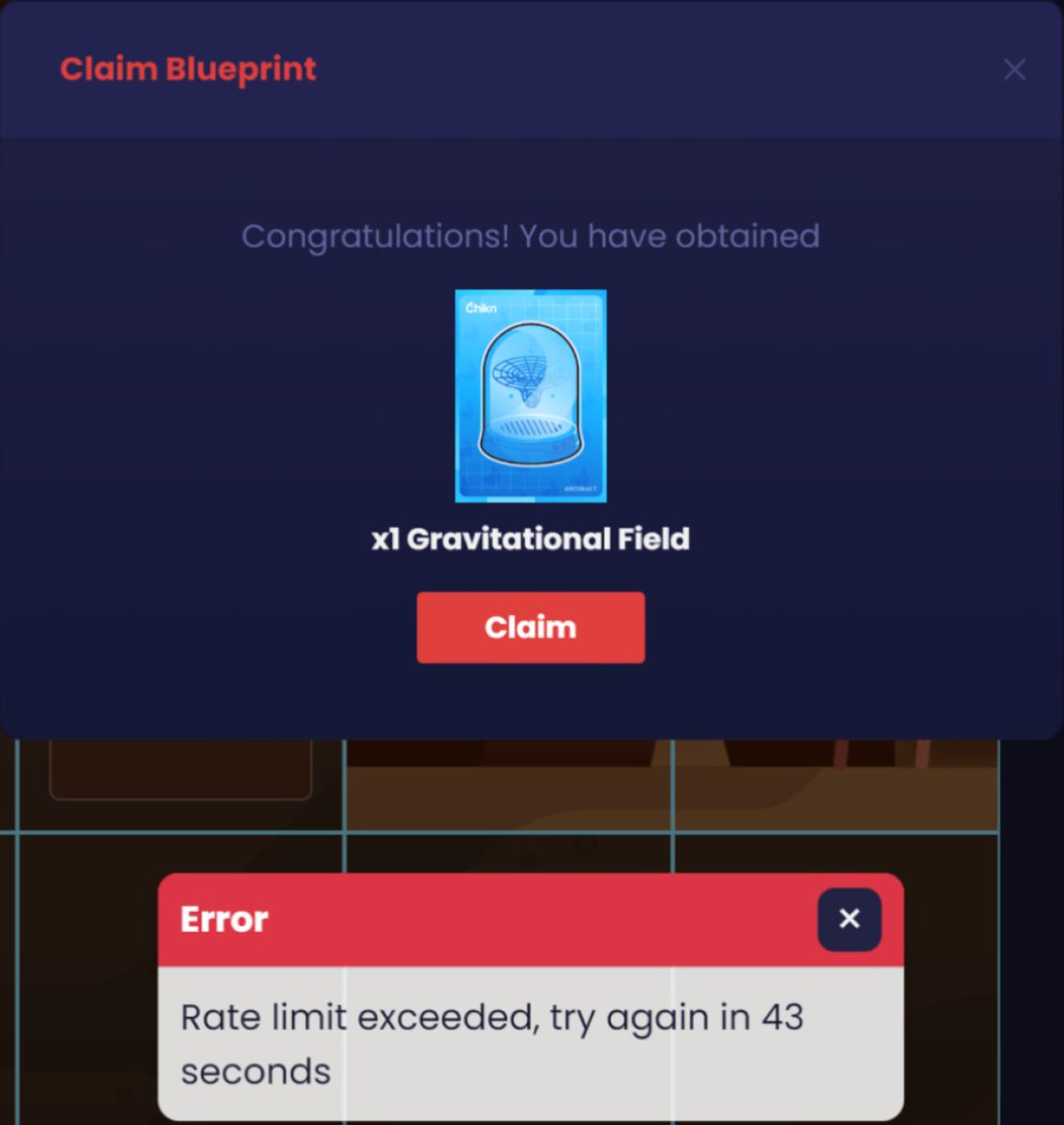Crypto_Hurdler's tweet photo. @chikn_nft I haven't managed to claim this Blueprint and tried several times over the last few times ! any idea when this will be fixed ? https://t.co/vo9RcIzUvS