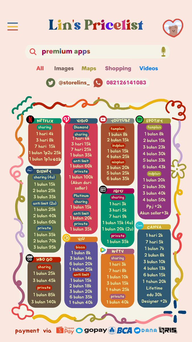 adaaa yuk

Hi kakk!!🌷 Boleh banget beli di <a href="/storelins_/">𝖑𝖎𝖓 — OPEN, fast on wa.</a> jual aplikasi premium yang trusted, bergaransi dan murcee bangett! 🤩💖 

💸 All e-wallet &amp; bca
📱 Bisa dm (<a href="/storelins_/">𝖑𝖎𝖓 — OPEN, fast on wa.</a> ) &amp; WA wa.me/6282126141083 (for fast response)