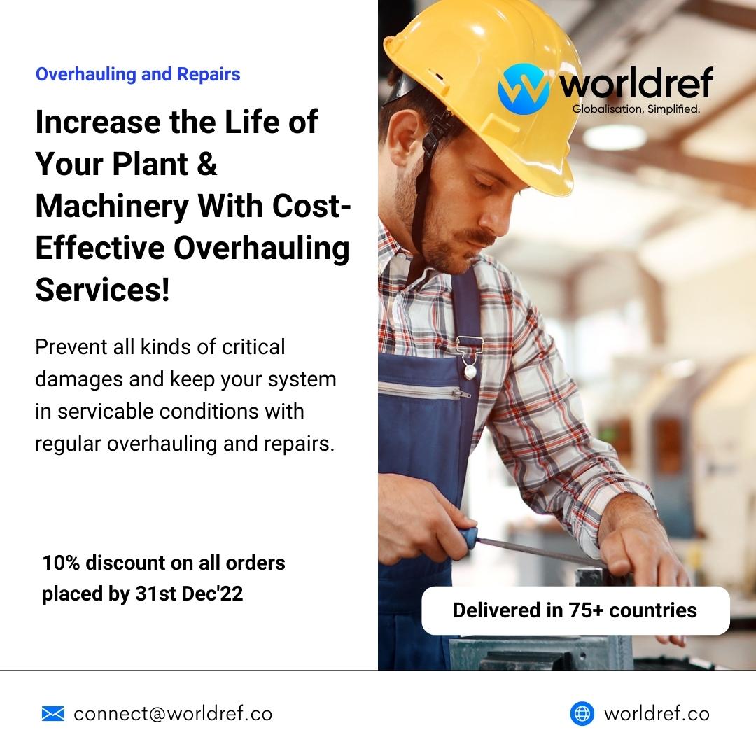 Keep the breakdown of your plants & machinery at bay with regular overhauling and repairs with WorldRef O&M services in 50+ industries.

Explore O&M, Refurbishment 
rfr.bz/t5f8b9z

#operationandmaintenance #operation #maintenance #overhaulingservices #repairservices