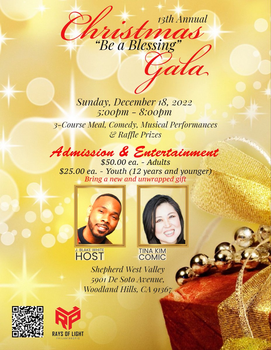 raysoflightphil's tweet photo. The 13th annual CHRISTmas ”Be a Blessing” Gala is tomorrow. There are still tickets left. https://t.co/U3QVG9y9HN