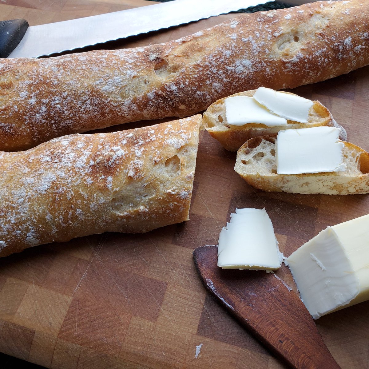 Who wants fresh baked baguettes with butter? #food #cooking #baking #foodpoll #bread