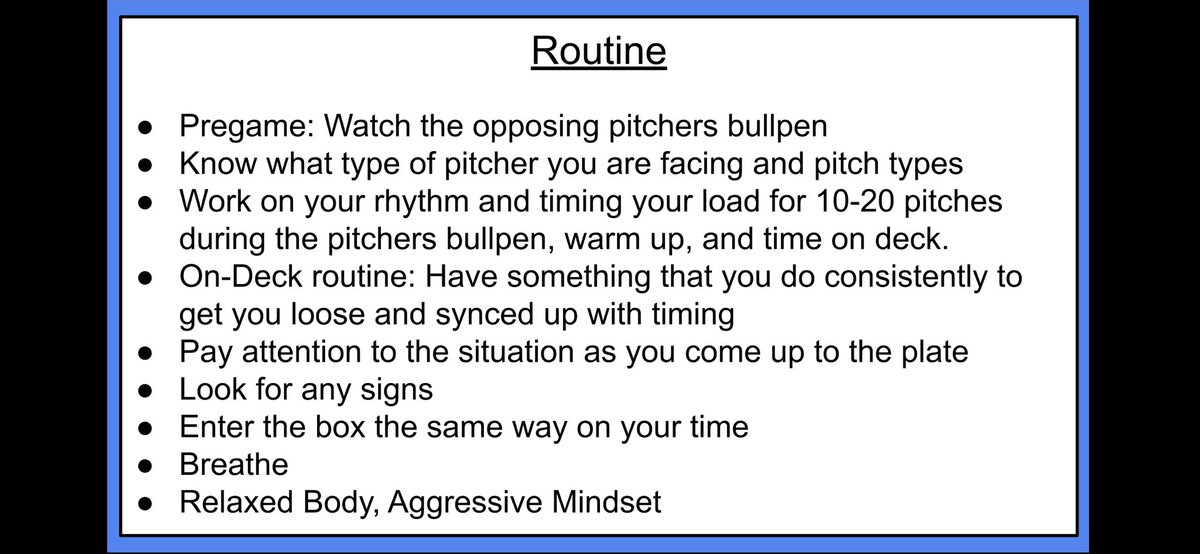 SwingEveryday's tweet photo. Routine vs Approach: Your game hitting routine should be consistent. Your approach from at bat to at bat may change based on who’s pitching and the situation. 🧵on various HS pitcher types and how your approach may vary based on who you’re facing. https://t.co/2is5cNaHKn