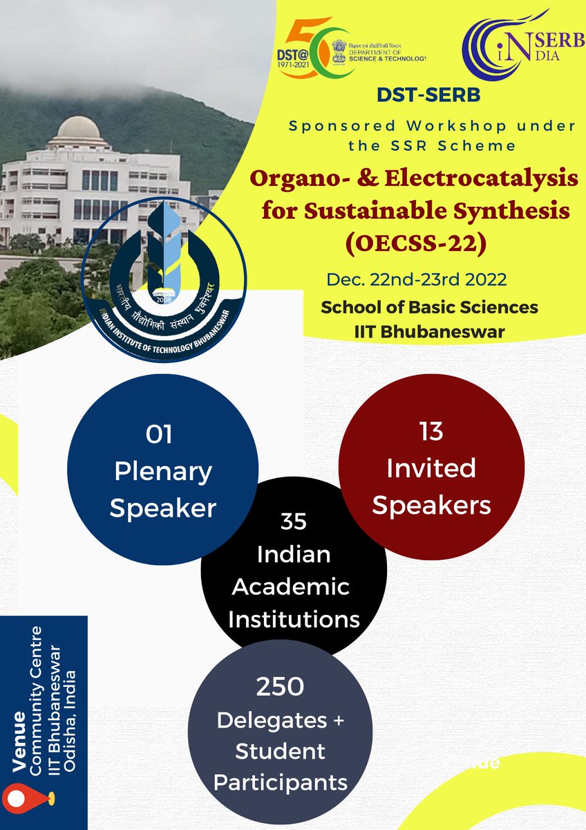 OECSS22's tweet photo. Chemistry-Biosciences discipline of SBS @IITBhubaneswar gearing up for the welcoming  of all guests and speakers. Thank you @serbonline for giving this opportunity through CRG. https://t.co/W3DjA85G7n