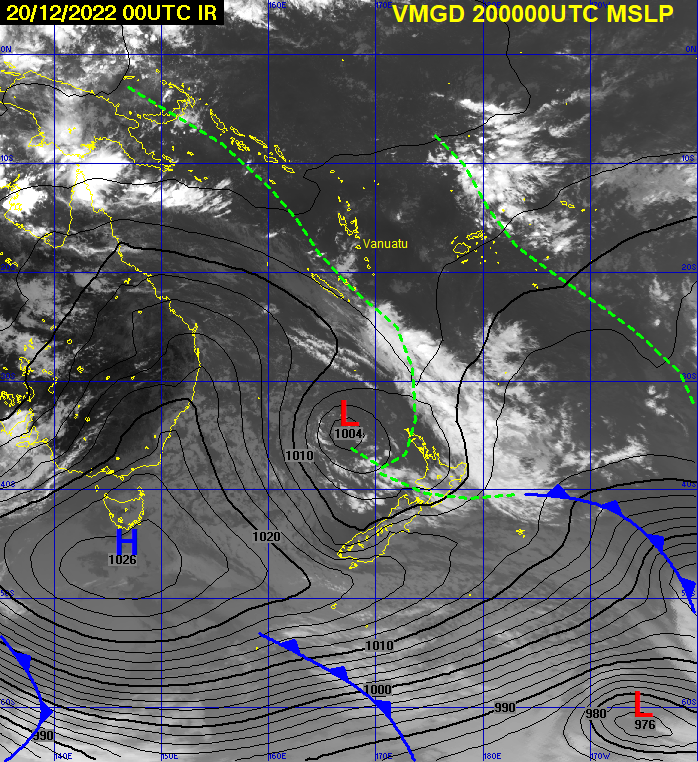 Very hot and high humid condition today and the rest of the week and the Christmas weekend. Northeastly winds persist throughout Vanuatu. Rainy and thundery weather possible on Friday and may persist till Christmas day..🎄