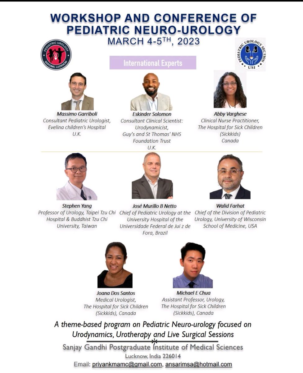 Workshop And Conference Of Paediatric Neuro-Urology
March 4-5th 2023
#Urodynamics
#UDS
@APSASurgeons
@AmerAcadPeds
@MaryEBrindle
@DrsPenaBischoff
@PediatricSurg
@pediatricsurge1
@PediatricSurge
@nathanirr
linkedin.com/posts/dr-ms-an…