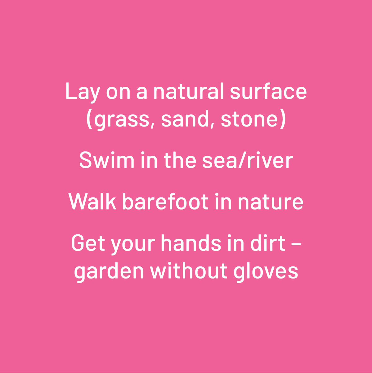 It's #TryitTuesday  

Grounding, also called earthing, is a therapeutic technique that involves doing activities that “ground” or electrically reconnect you to the earth. 

There are a range of strategies we can use to support our mental health, why not try it out.