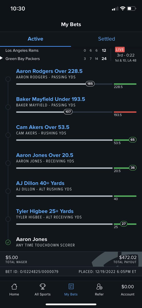 BankRollMarqy's tweet photo. That’s crazy y’all taking away yards @FDSportsbook https://t.co/mDL73bRucV