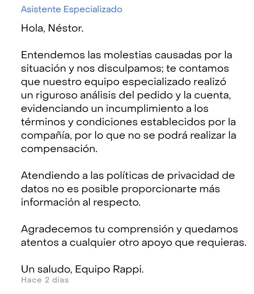 NFDLeon's tweet photo. @sicsuper así trata @RappiColombia a sus clientes prime cuando los errores se acumulan, lo tratan a uno como un ladrón y no ofrecen soluciones sino respuestas prediseñadas, estoy cansado de perder plata con pedidos que no llegan o llegan mal, escriben a DM y no solucionan, pura💩 https://t.co/WaZxfSJByy