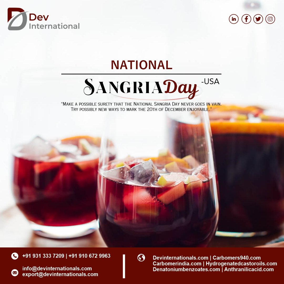 DevInternation4's tweet photo. Wishing everyone on the occasion of National Sangria Day. Whether you like it red or white, don’t miss on the chance to have sangria.

#sangria #cocktails #wine #food  #tapas #drinks #paella #foodie #sangr #foodporn #vino #party #happyhour #mojito #instafood #love #beer #bar https://t.co/koKXJnX42L