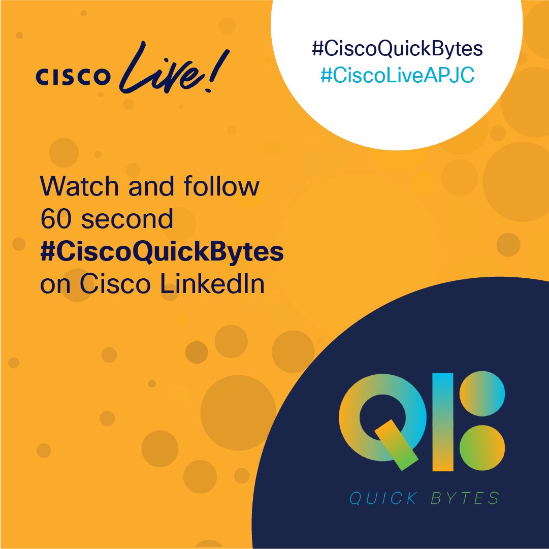 CiscoANZ's tweet image. #CiscoQuickBytes are snackable, 60s technical videos with our Cisco engineers on what Cisco tech product or solution they&apos;re most passionate and excited about. Follow the hashtag to watch all the videos to keep up with the latest Cisco tech! cs.co/60103JPE0