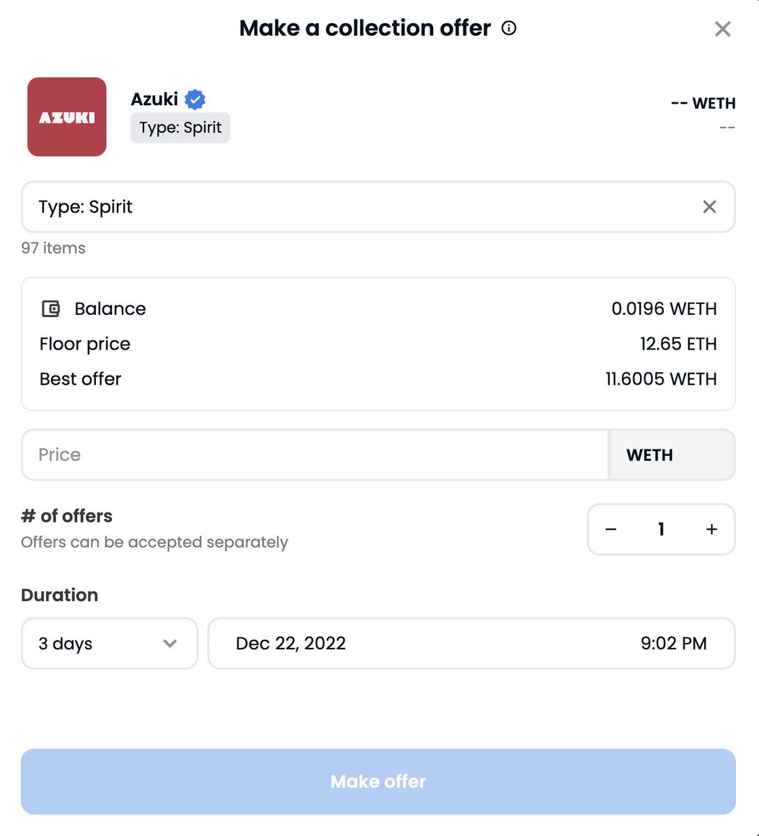 You can FINALLY make collection offers by trait.

The amount of hours I’ve wasted placing individual bids based on specific traits is disgusting. <a href="/opensea/">OpenSea</a> W