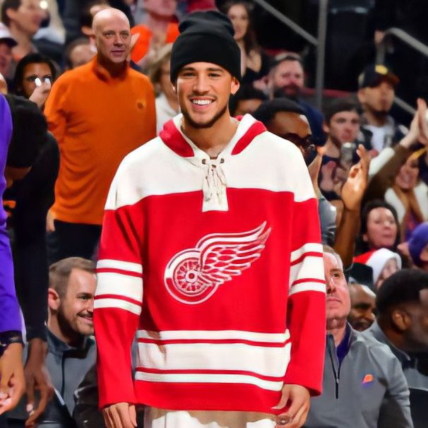 nick on X: Devin Booker wearing a Detroit Red Wings hat 👀 https