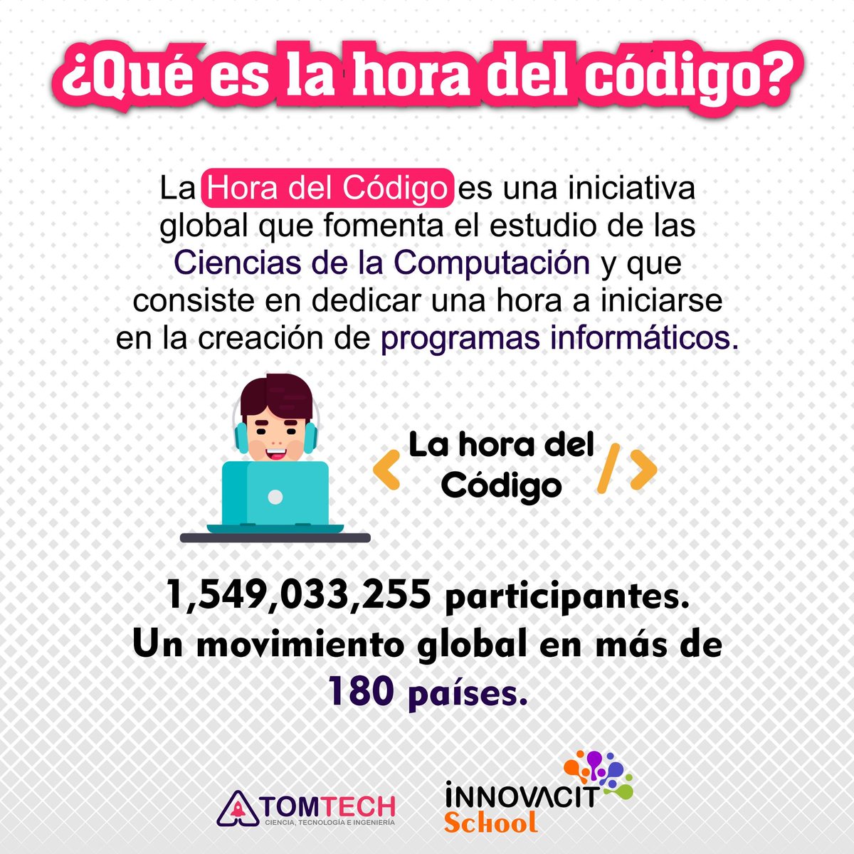 kennermori19's tweet image. ✅ Promoviendo la hora del código.  Todo el mundo puede aprender a programar.
#Atomtech #InnovacitSchool