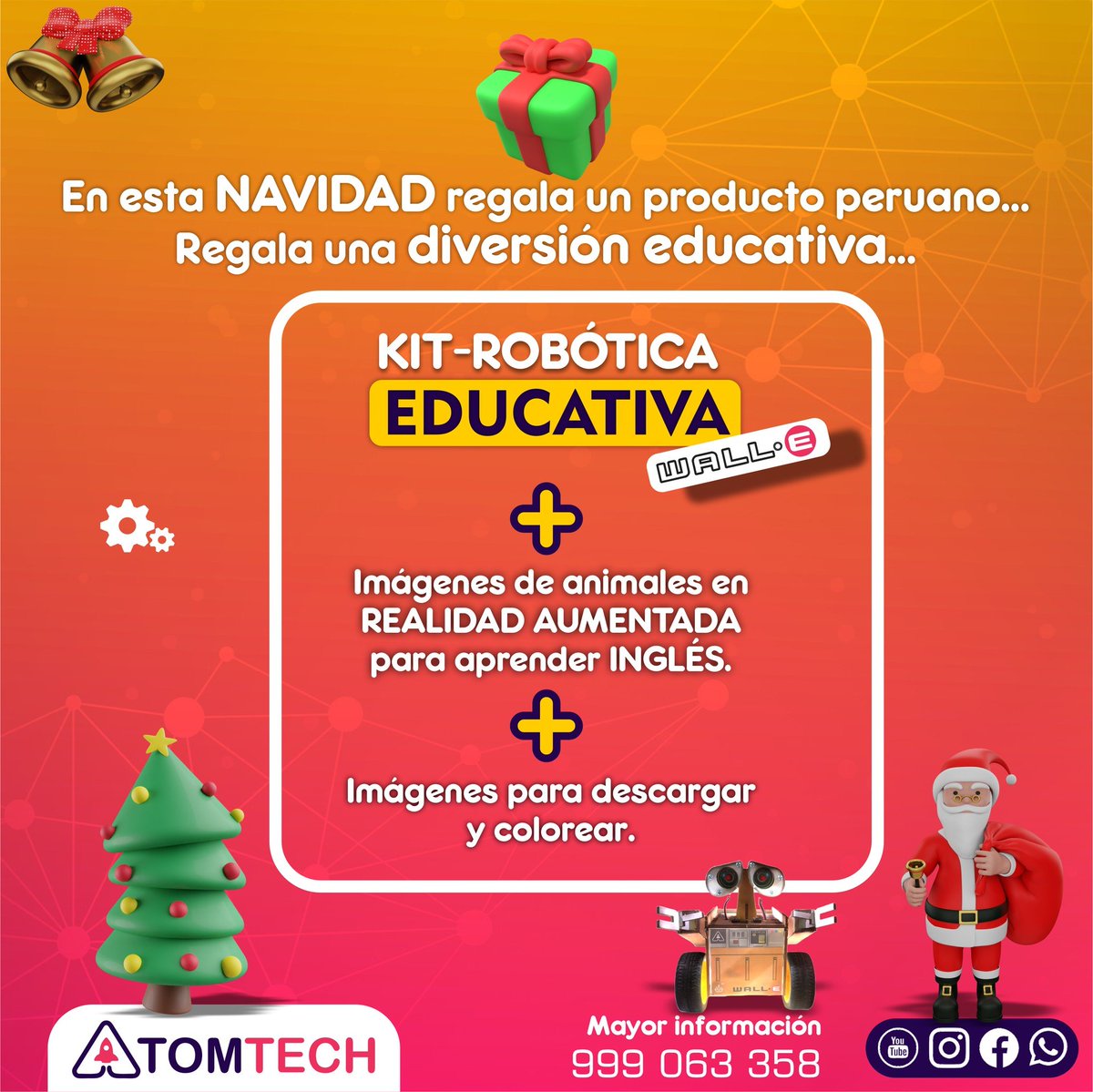 kennermori19's tweet image. 🚀🤩 ⚡️𝗗𝗜𝗦𝗣𝗢𝗡𝗜𝗕𝗟𝗘 - 𝗞𝗜𝗧 𝗗𝗘 𝗥𝗢𝗕𝗢́𝗧𝗜𝗖𝗔 𝗪𝗔𝗟𝗟-𝗘 ⚡️🤖😍
#Huánuco
📣Ya se encuentra 𝗱𝗶𝘀𝗽𝗼𝗻𝗶𝗯𝗹𝗲 nuestro Kit de Robótica - Wall-E Atom y Realidad Aumentada 😲. Diviértete, aprende y edúcate. ✈️ Envíos a nivel nacional. #Atomtech